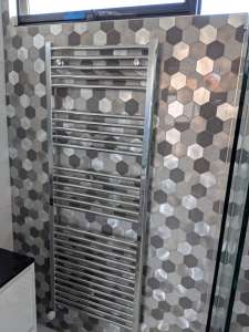 Hydrosol image of hydronic towel rail installation