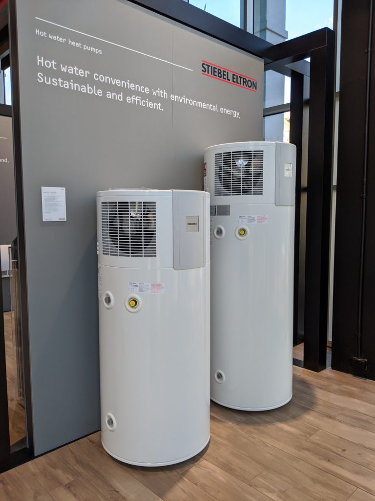 Hydrosol image of Stiebel Eltron WWK model Heat Pump Water Heaters for energy efficient domestic hot water. Ideal for use with solar power during the day.