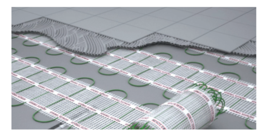 Image of under-tile electric resistance heating mat