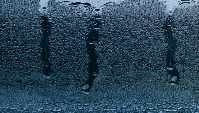 Image of window condensation dripping in winter